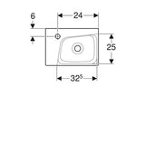 Geberit Xeno2 Fontein 40X28Cm Kraangat/L Z/Overloop Tect/Wit