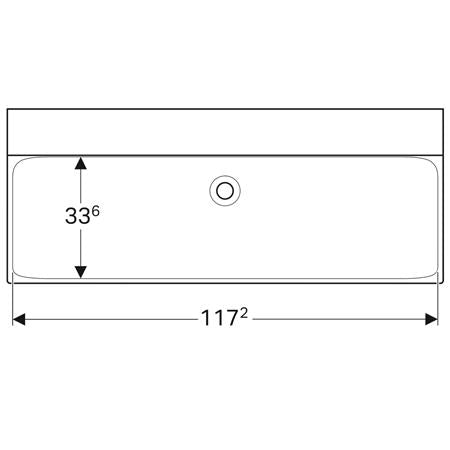 Geberit Xeno2 Wastafel 120X48Cm Z/Kraangat Z/Overloop Wit