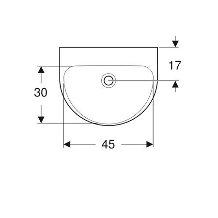 Geberit Renova Fontein 50X40Cm Z/Kraangat Z/Overloop Wit