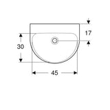 Geberit Renova Fontein 50X40Cm Z/Kraangat Z/Overloop Wit