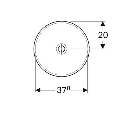 Geberit Variform Opbouwwastafel Rond 40Cm Z/Overloop Tect/Wit