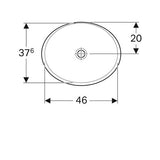 Geberit Variform Opbouwwastafel Ovaal 50X40Cm Z/Overloop Tect/Wit