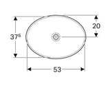 Geberit Variform Opbouwwastafel Ovaal 55X40Cm Z/Overloop Tect/Wit