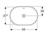 Geberit Variform Opbouwwastafel Ellipsvormig 60X40Cm M/Ol Tect/Wit