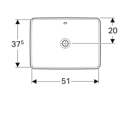 Geberit Variform Opbouwwastafel Rechthoekig 55X40Cm M/Ol Tect/Wit