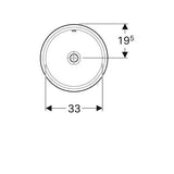 Geberit Variform Onderbouwwastafel Rond 39Cm M/Overloop Tect/Wit