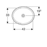 Geberit Variform Onderbouwwastafel Ovaal 42X42Cm Z/Overloop Tect/Wit