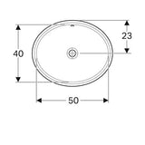 Geberit Variform Onderbouwwastafel Ovaal 50X46Cm M/Overloop Wit