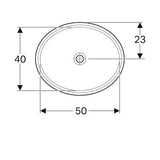 Geberit Variform Onderbouwwastafel Ovaal 50X46Cm Z/Overloop Tect/Wit