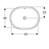 Geberit Variform Onderbouwwastafel Ellipsvormig 55X46Cm M/Ol Tect/Wit