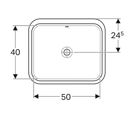 Geberit Variform Onderbouwwastafel Rechthoekig 50X49Cm M/Ol Tect/Wit