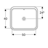 Geberit Variform Onderbouwwastafel Rechthoekig 50X49Cm M/Ol Tect/Wit