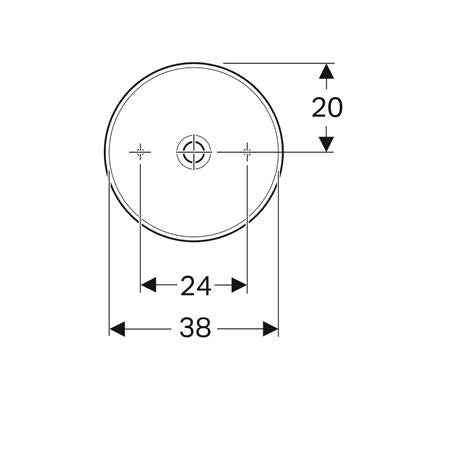 Geberit Variform Opzetwastafel Rond 40Cm Z/Overloop Tect/Wit