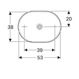 Geberit Variform Opzetwastafel Ellipsvormig 55X40Cm Z/Ol Tect/Wit