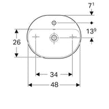 Geberit Variform Opzwst Ellipsvormig 50X40Cm M/Kraangat M/Ol Tect/Wit