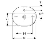 Geberit Variform Opzwst Ellipsvormig 50X40Cm M/Kraangat Z/Ol Tect/Wit