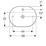 Geberit Variform Opzwst Ellipsvormig 60X45Cm M/Kraangat M/Ol Tect/Wit