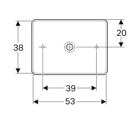 Geberit Variform Opzetwastafel Rechthoekig 55X40Cm Z/Overloop Tect/Wit