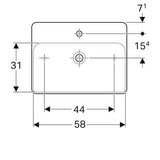 Geberit Variform Opzwst Rechthoekig 60X45Cm M/Kraangat Z/Ol Tect/Wit