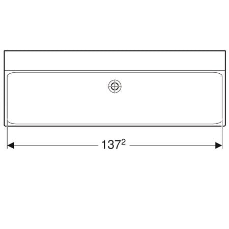 Geberit Xeno2 Wastafel 140X48Cm Z/Kraangat Z/Overloop Wit