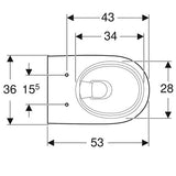 Geberit 300 Basic Wcl 28 Diepspoel Ged. Verd. Rf 36X53Cm Tect/Wit