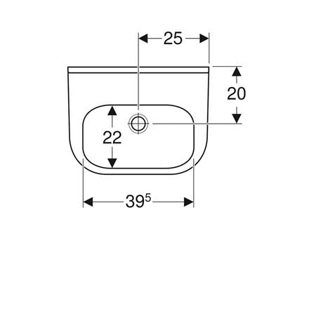 Geberit 300 Basic Wastafel 50X38Cm Z/Kraangat M/Overloop Wit