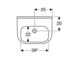 Geberit 300 Basic Wastafel 50X38Cm Z/Kraangat M/Overloop Tect/Wit