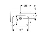 Geberit 300 Basic Wastafel 50X39Cm M/Kraangat Z/Overloop Tect/Wit