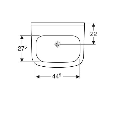 Geberit 300 Basic Wastafel 55X445Cm Z/Kraangat M/Overloop Wit