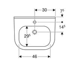 Geberit 300 Basic Wastafel 60X475Cm M/Kraangat M/Overloop Tect/Wit