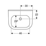 Geberit 300 Basic Wastafel 60X475Cm Z/Kraangat M/Overloop Wit