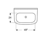 Geberit 300 Basic Wastafel Compact 60X40Cm Z/Kraangat Z/Overloop Wit