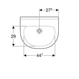 Geberit 300 Basic Arco Wastafel 55X45Cm Z/Kraangat M/Overloop Wit