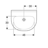 Geberit 300 Basic Arco Wastafel 60X49Cm Z/Kraangat M/Overloop Wit