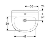 Geberit 300 Basic Arco Wastafel 60X49Cm M/Kraangat Z/Overloop Wit