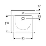 Geberit 300 Comfort Square Wastafel Miva 55X525Cm M/Kr M/Ol Tect/Wit