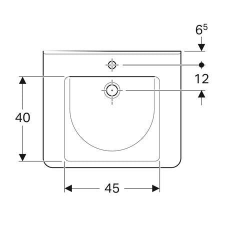 Geberit 300 Comfort Square Wastafel Miva 65X55Cm M/Kr M/Ol Tect/Wit