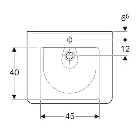 Geberit 300 Comfort Square Wastafel Miva 65X55Cm M/Kr Z/Ol Tect/Wit