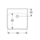 Geberit 300 Comfort Wastafel Miva 55X55Cm Z/Kraangat Z/Overloop Wit