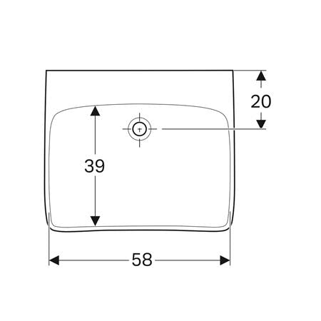 Geberit 300 Comfort Wastafel Miva 65X55Cm Z/Kraangat Z/Overloop Wit