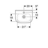 Geberit 300 Basic Fontein 40X25Cm Kraangat/M M/Overloop Wit