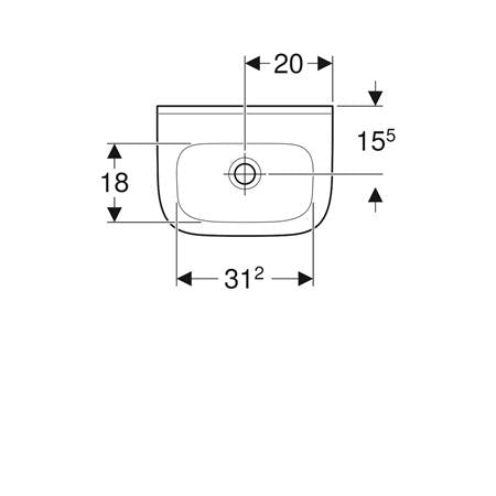 Geberit 300 Basic Fontein 40X25Cm Z/Kraangat M/Overloop Tect/Wit