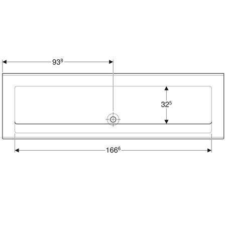 Geberit 300 Basic Wastrog 1876X555Cm Z/Kraangat Z/Overloop