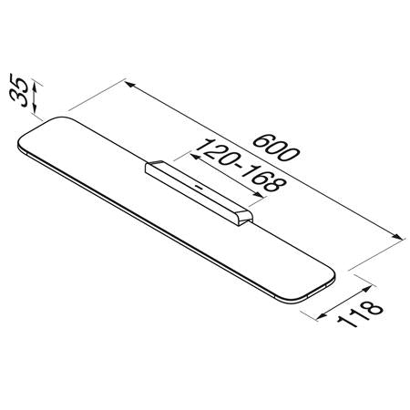 Geesa Shift Planchet 60 Cm Chroom Transparant Glas