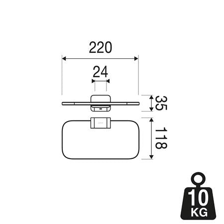 Geesa Shift Planchet / Zeephouder Rvs Geborsteld Transparant Glas