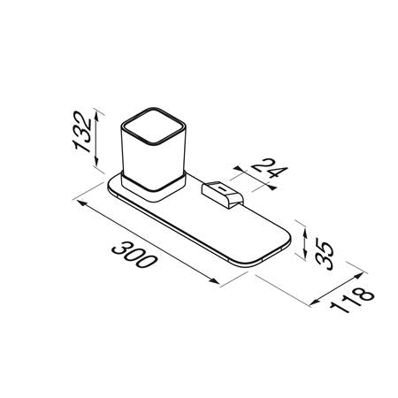 Geesa Shift Glashouder Chroom Planchet Van Transparant Glas