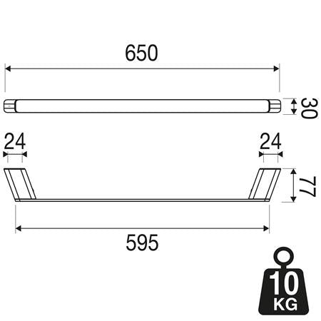 Geesa Shift Handdoekrek 65 Cm Chroom