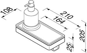 Geesa Frame Zeepdispenser Met Planchet En Haak Zwart / Chroom