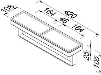 Geesa Frame Handdoekhouder Met Planchet Zwart / Chroom