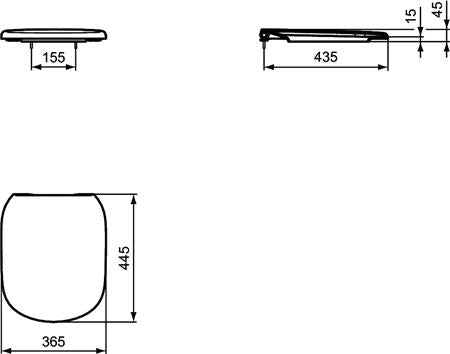 Ideal Standard Tesi Zitting En Deksel Softclose Wit